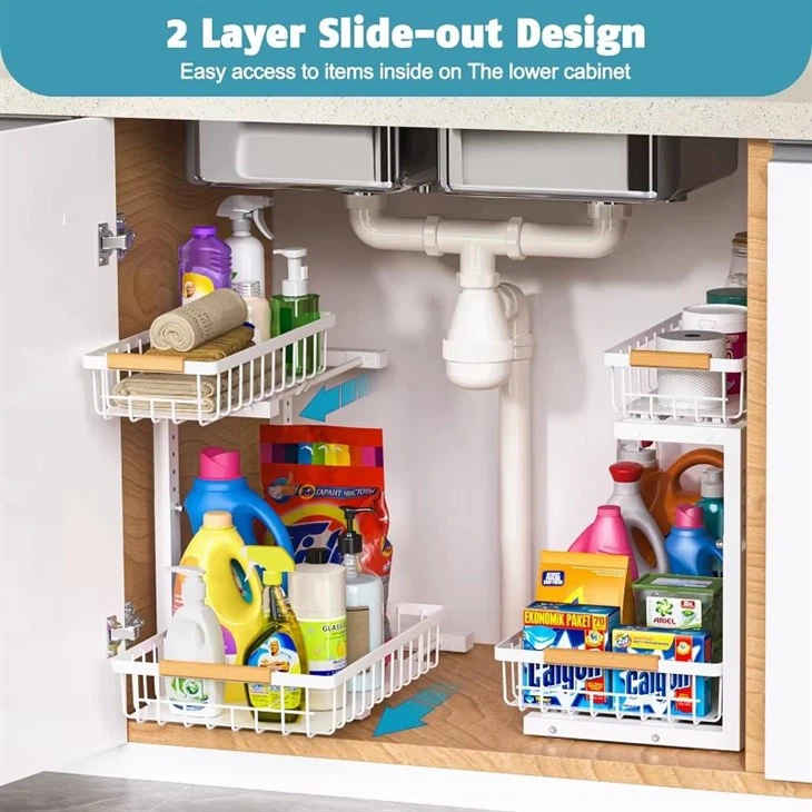 2 Tier Sliding Under Sink Organizer factory